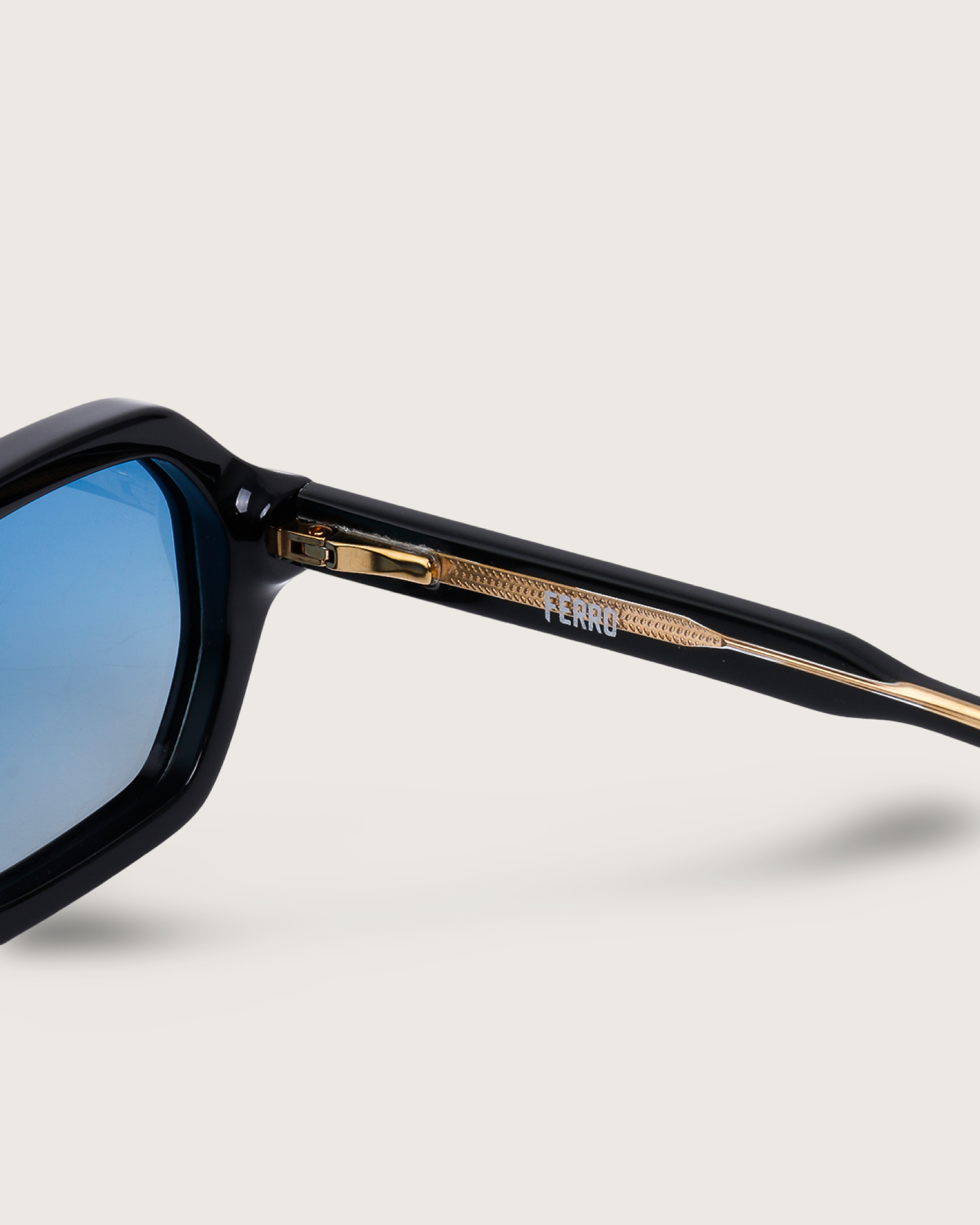 FERRO Midnight Blue Gradient sunglasses featuring bold octagonal design and blue gradient lenses.