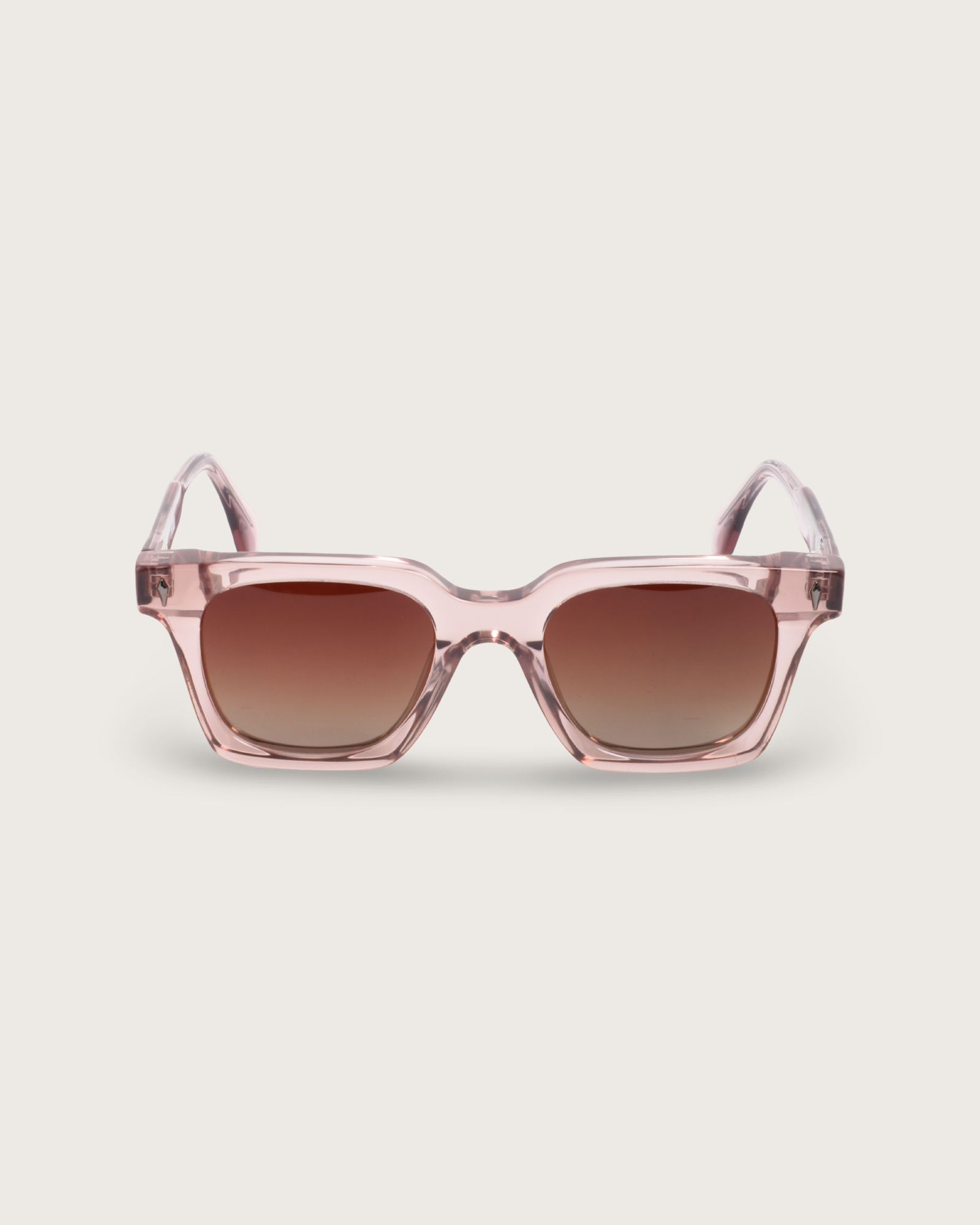 VIRGIL taupe sunglasses with a sculpted square frame and warm brown-tinted lenses, crafted from high-quality acetate.